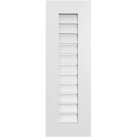 Ekena Millwork Vertical Surface Mount PVC Gable Vent: Functional, w/ 3-1/2"W x 1"P Standard Frame, 12"W x 36"H GVPVE12X3601SF